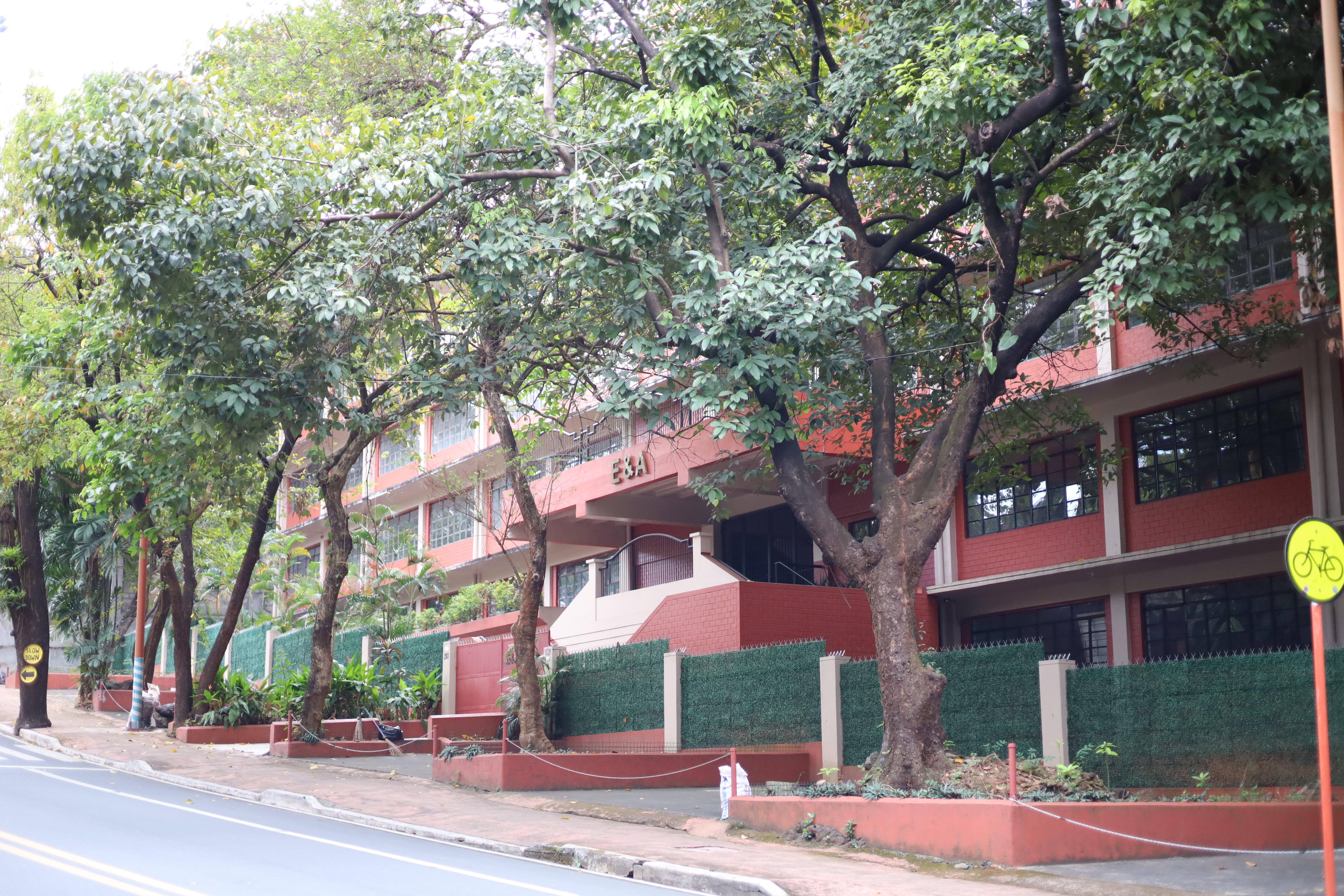 Facade of the new campus at the E&A Compound